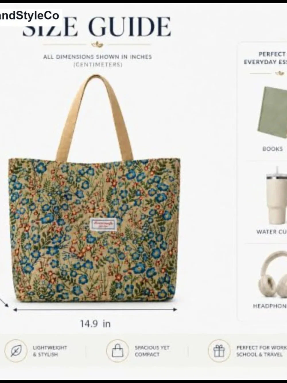 Floral Embroidered Canvas Tote Bag with Zipper, Patchwork Vintage Purse, Cute
